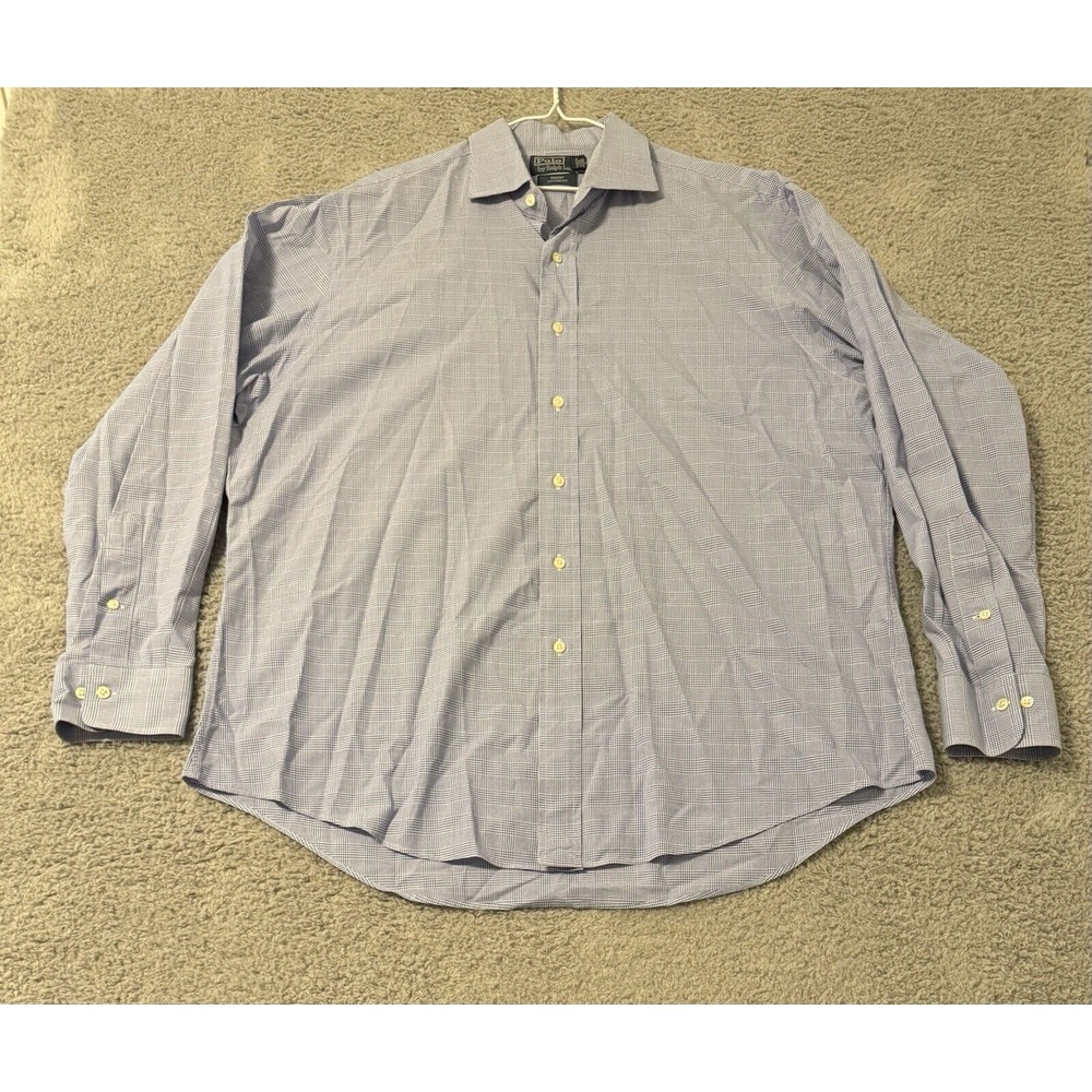 Polo Ralph Lauren Dress Shirt Men 17.5 34/35 Collar Regent Custom Fit